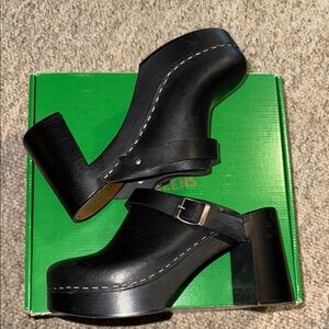 Swedish Hasbeens Backstrap Sky High Clogs